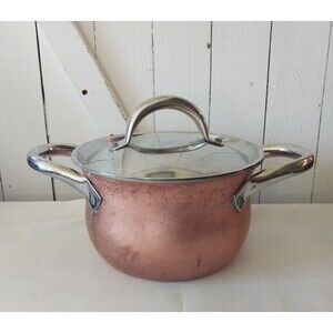 La Sera Cookware Copper Kettle/Pot Collection De Luxe Copper Triply w/Lid